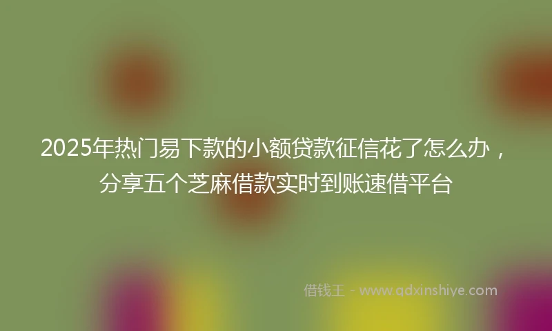 2025年热门易下款的小额贷款征信花了怎么办，分享五个芝麻借款实时到账速借平台