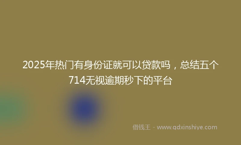 2025年热门有身份证就可以贷款吗，总结五个714无视逾期秒下的平台