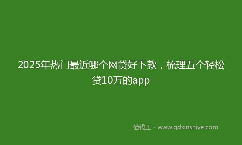 2025年热门最近哪个网贷好下款，梳理五个轻松贷10万的app