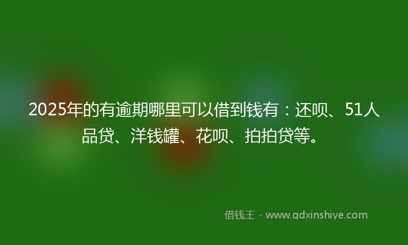 2025年的有逾期哪里可以借到钱有：还呗、51人品贷、洋钱罐、花呗、拍拍贷等。