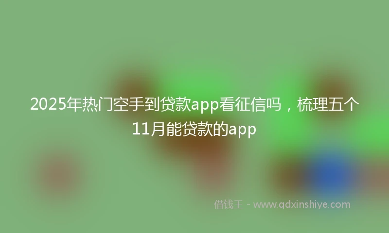 2025年热门空手到贷款app看征信吗，梳理五个11月能贷款的app
