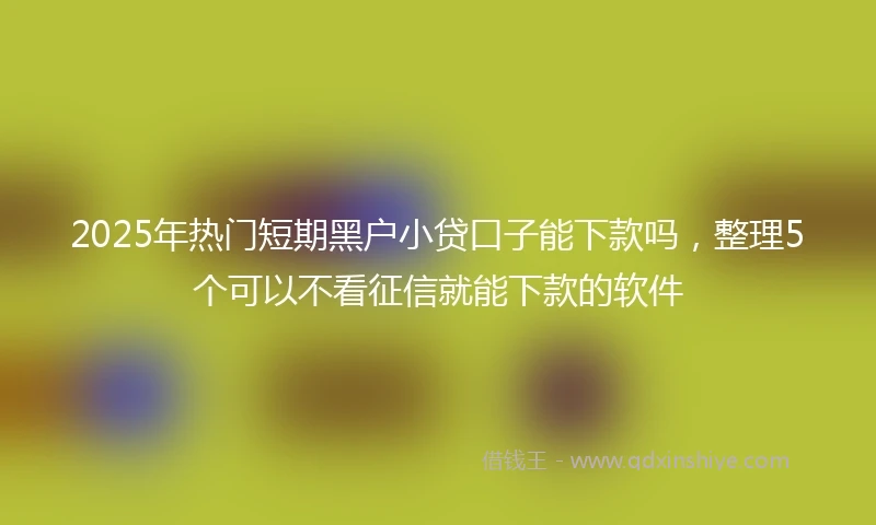 2025年热门短期黑户小贷口子能下款吗，整理5个可以不看征信就能下款的软件