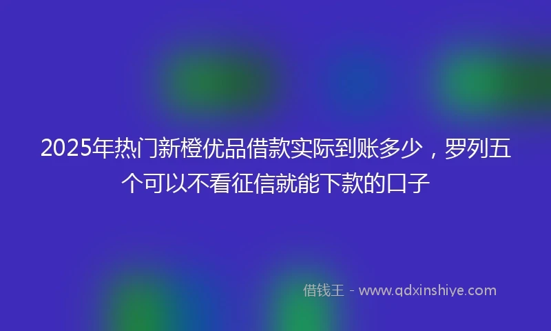 2025年热门新橙优品借款实际到账多少，罗列五个可以不看征信就能下款的口子