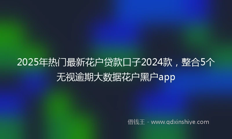 2025年热门最新花户贷款口子2024款，整合5个无视逾期大数据花户黑户app