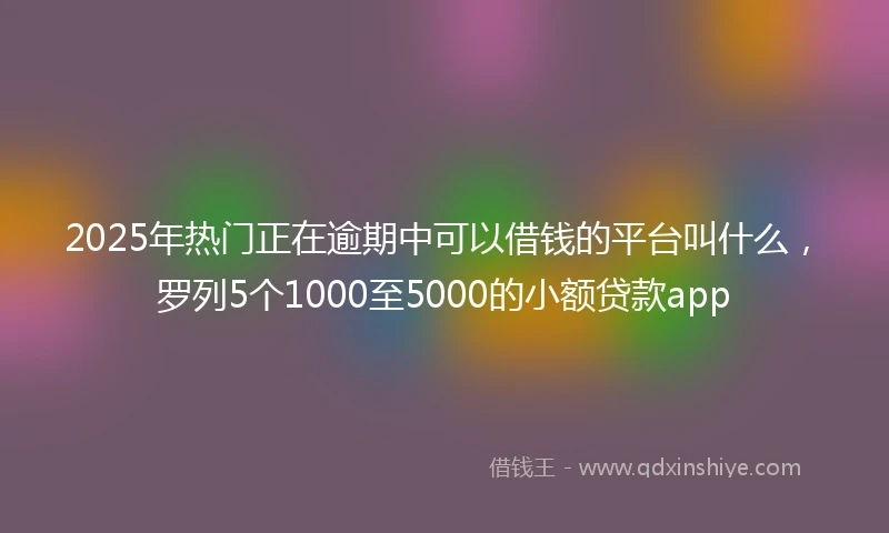 2025年热门正在逾期中可以借钱的平台叫什么，罗列5个1000至5000的小额贷款app