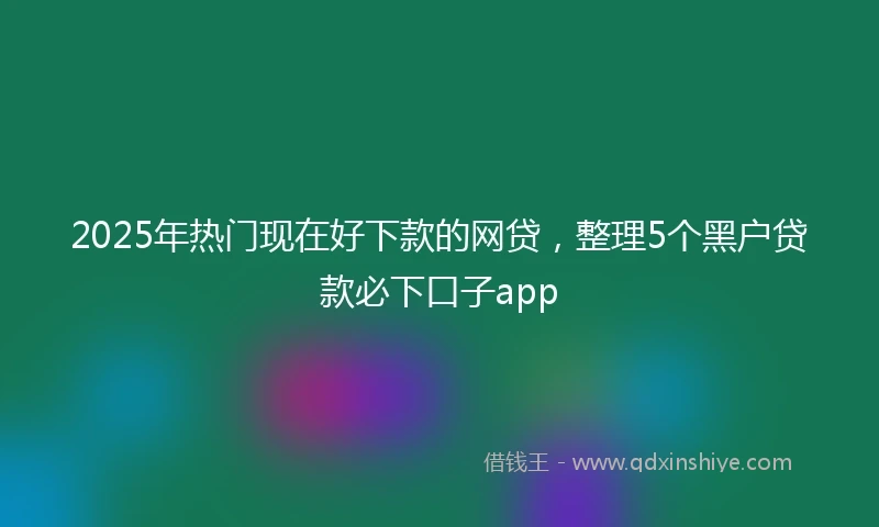 2025年热门现在好下款的网贷，整理5个黑户贷款必下口子app
