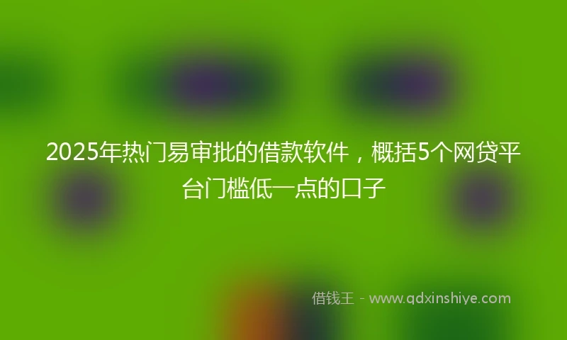 2025年热门易审批的借款软件，概括5个网贷平台门槛低一点的口子