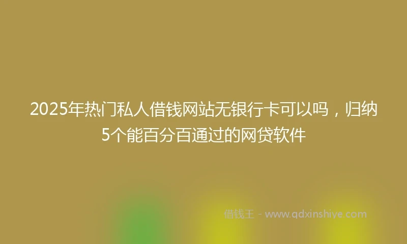 2025年热门私人借钱网站无银行卡可以吗，归纳5个能百分百通过的网贷软件