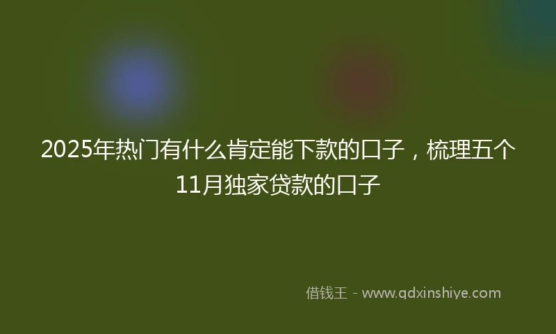 2025年热门有什么肯定能下款的口子，梳理五个11月独家贷款的口子