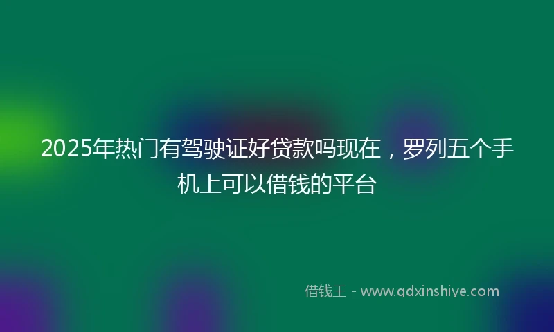 2025年热门有驾驶证好贷款吗现在，罗列五个手机上可以借钱的平台