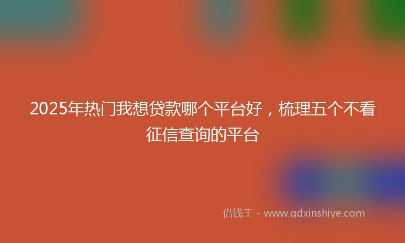 2025年热门我想贷款哪个平台好，梳理五个不看征信查询的平台
