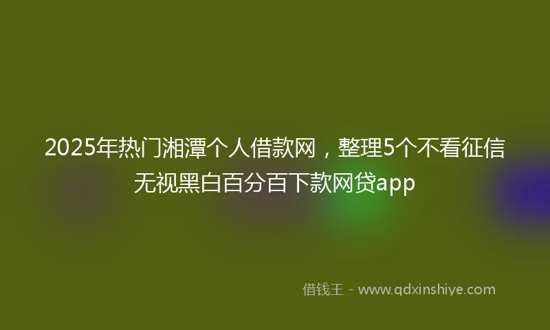 2025年热门湘潭个人借款网，整理5个不看征信无视黑白百分百下款网贷app