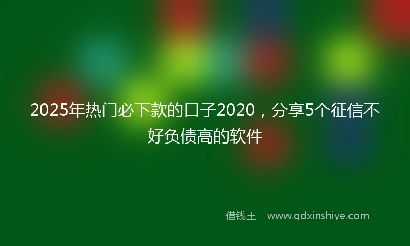 2025年热门必下款的口子2020，分享5个征信不好负债高的软件