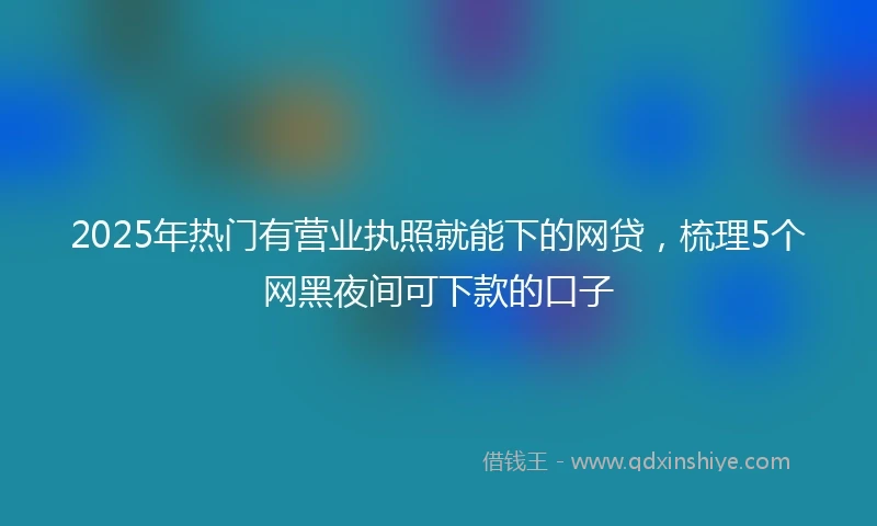 2025年热门有营业执照就能下的网贷，梳理5个网黑夜间可下款的口子