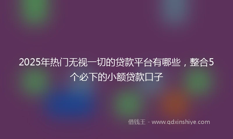 2025年热门无视一切的贷款平台有哪些，整合5个必下的小额贷款口子