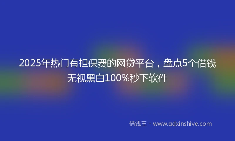 2025年热门有担保费的网贷平台，盘点5个借钱无视黑白100%秒下软件