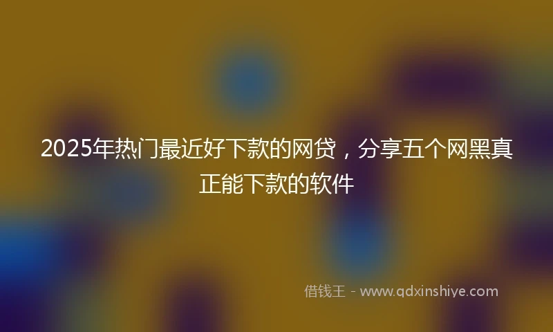 2025年热门最近好下款的网贷，分享五个网黑真正能下款的软件