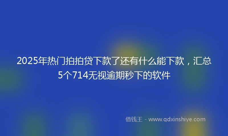 2025年热门拍拍贷下款了还有什么能下款，汇总5个714无视逾期秒下的软件