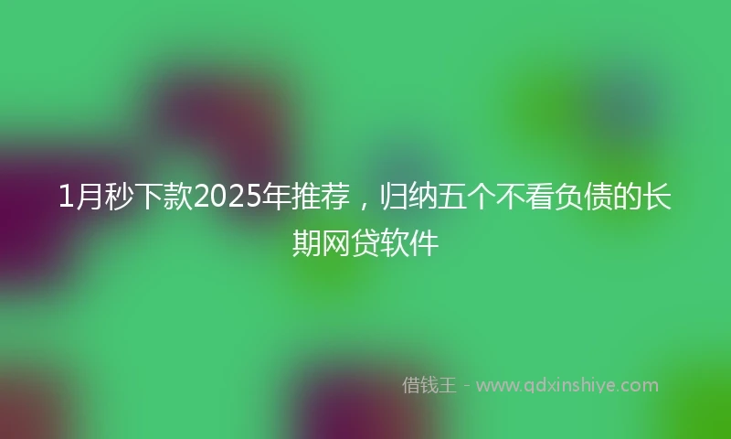 1月秒下款2025年推荐，归纳五个不看负债的长期网贷软件