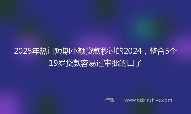 2025年热门短期小额贷款秒过的2024，整合5个19岁贷款容易过审批的口子
