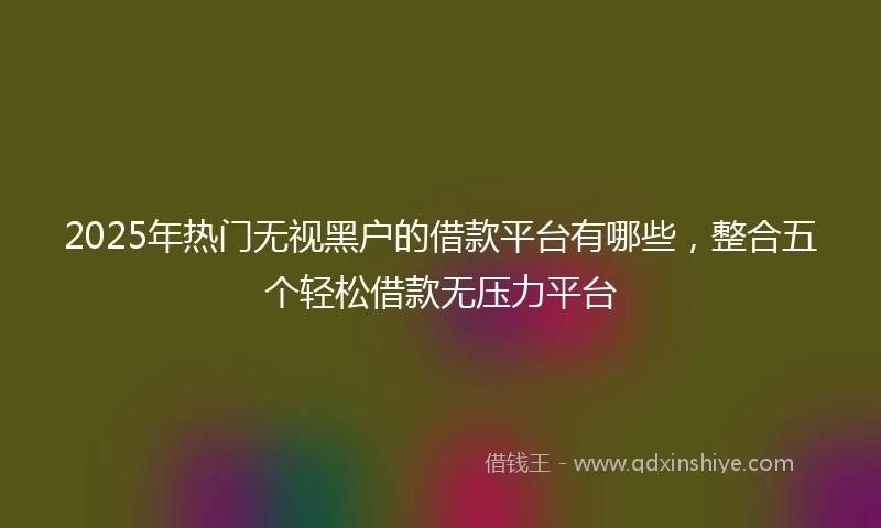 2025年热门无视黑户的借款平台有哪些，整合五个轻松借款无压力平台