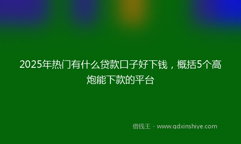 2025年热门有什么贷款口子好下钱，概括5个高炮能下款的平台