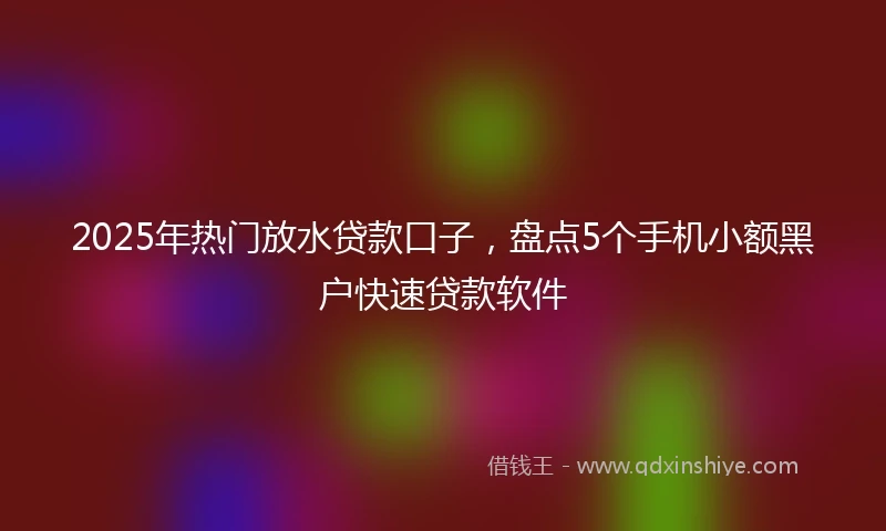 2025年热门放水贷款口子，盘点5个手机小额黑户快速贷款软件