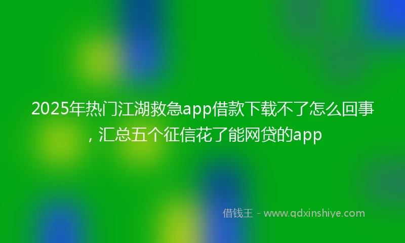 2025年热门江湖救急app借款下载不了怎么回事，汇总五个征信花了能网贷的app