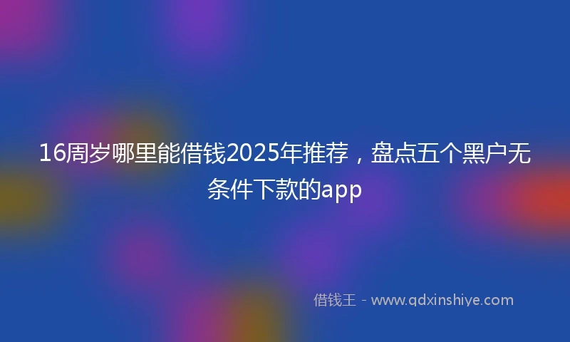 16周岁哪里能借钱2025年推荐，盘点五个黑户无条件下款的app