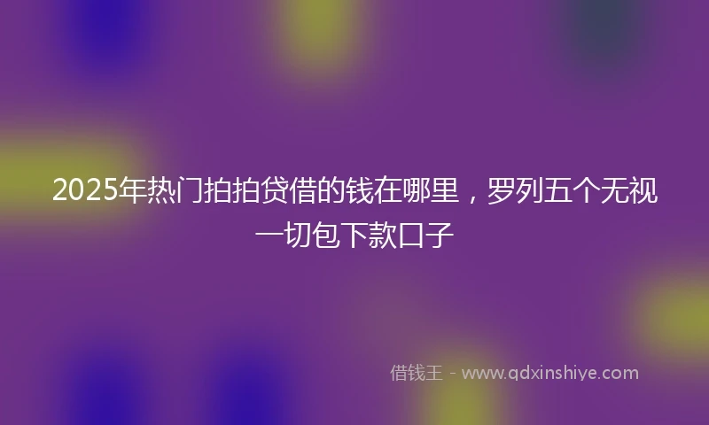 2025年热门拍拍贷借的钱在哪里，罗列五个无视一切包下款口子