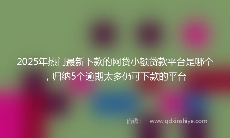 2025年热门最新下款的网贷小额贷款平台是哪个，归纳5个逾期太多仍可下款的平台