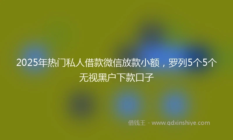 2025年热门私人借款微信放款小额,罗列5个5个无视黑户下款口子