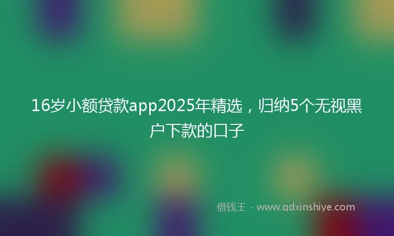16岁小额贷款app2025年精选，归纳5个无视黑户下款的口子