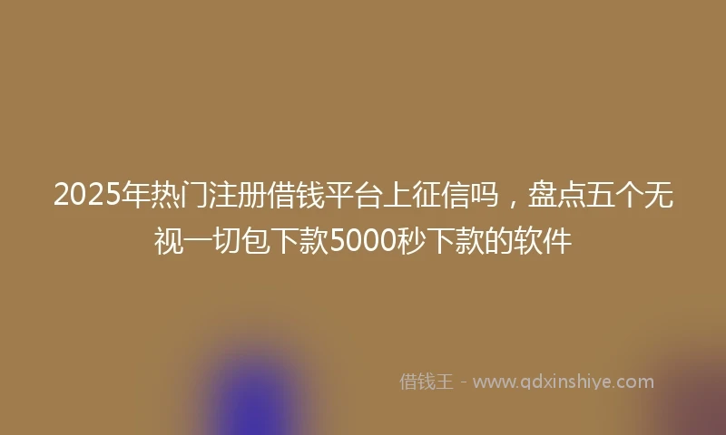 2025年热门注册借钱平台上征信吗，盘点五个无视一切包下款5000秒下款的软件