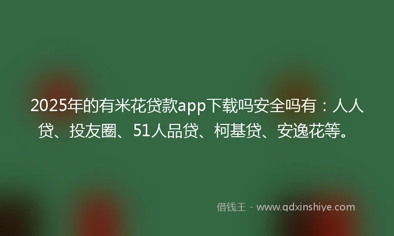 2025年的有米花贷款app下载吗安全吗有：人人贷、投友圈、51人品贷、柯基贷、安逸花等。