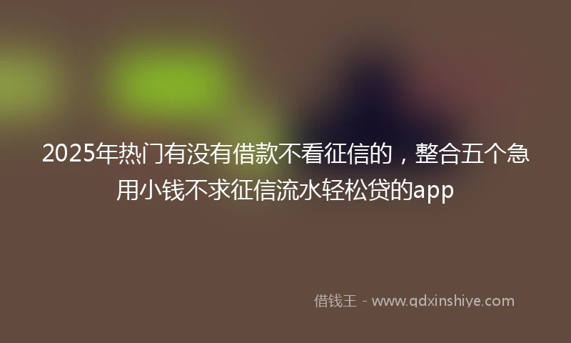 2025年热门有没有借款不看征信的，整合五个急用小钱不求征信流水轻松贷的app