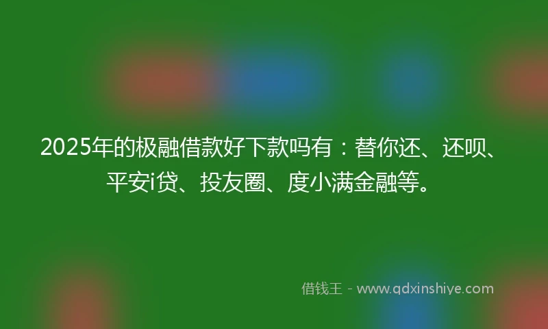 2025年的极融借款好下款吗有：替你还、还呗、平安i贷、投友圈、度小满金融等。