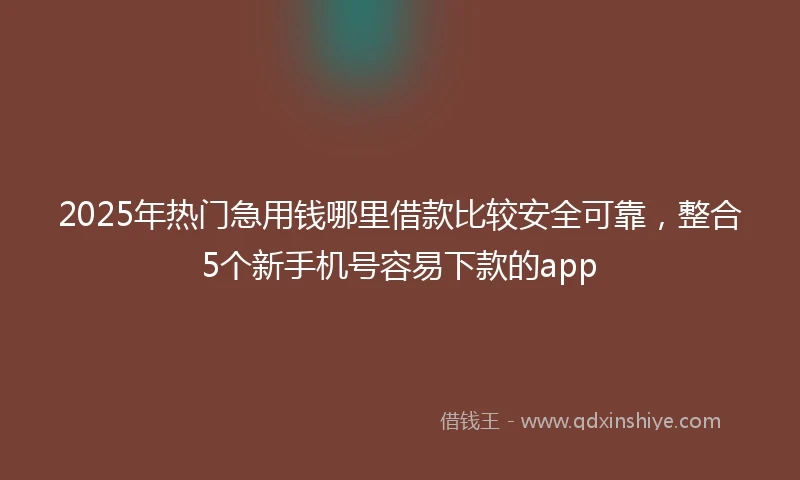 2025年热门急用钱哪里借款比较安全可靠，整合5个新手机号容易下款的app