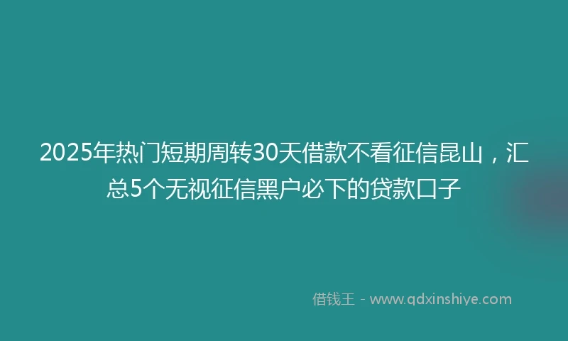 2025年热门短期周转30天借款不看征信昆山，汇总5个无视征信黑户必下的贷款口子