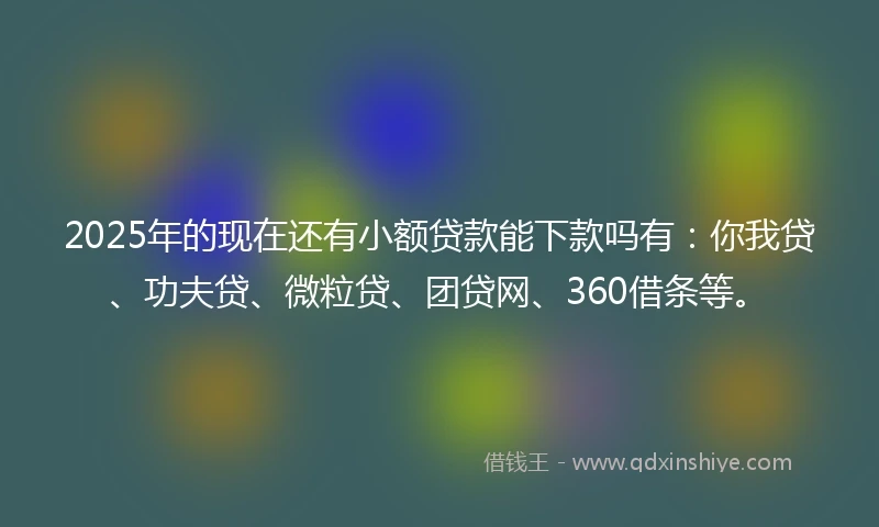 2025年的现在还有小额贷款能下款吗有：你我贷、功夫贷、微粒贷、团贷网、360借条等。