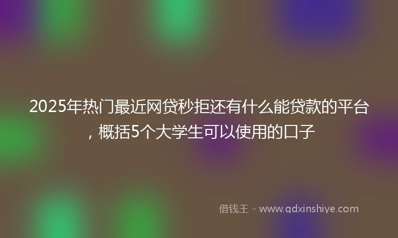 2025年热门最近网贷秒拒还有什么能贷款的平台，概括5个大学生可以使用的口子