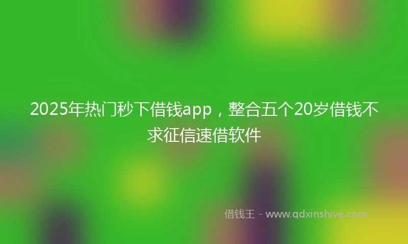 2025年热门秒下借钱app，整合五个20岁借钱不求征信速借软件