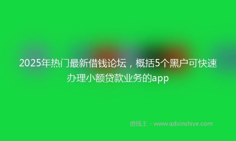 2025年热门最新借钱论坛，概括5个黑户可快速办理小额贷款业务的app