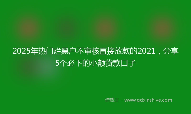 2025年热门烂黑户不审核直接放款的2021，分享5个必下的小额贷款口子