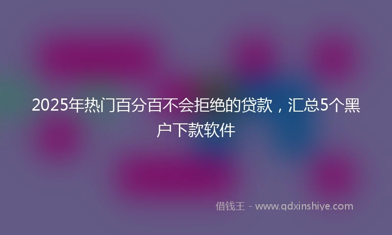 2025年热门百分百不会拒绝的贷款，汇总5个黑户下款软件