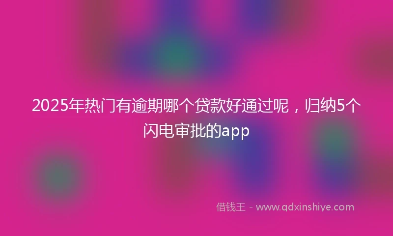 2025年热门有逾期哪个贷款好通过呢，归纳5个闪电审批的app