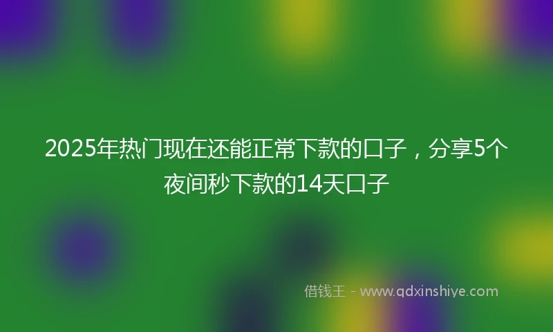2025年热门现在还能正常下款的口子，分享5个夜间秒下款的14天口子