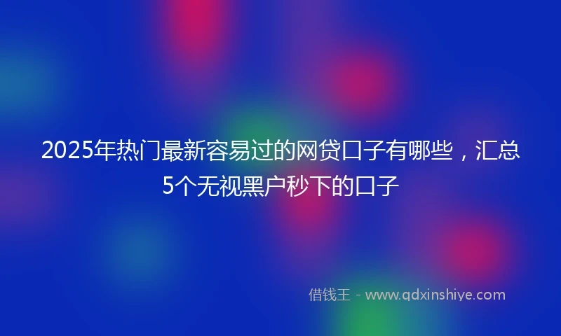 2025年热门最新容易过的网贷口子有哪些，汇总5个无视黑户秒下的口子