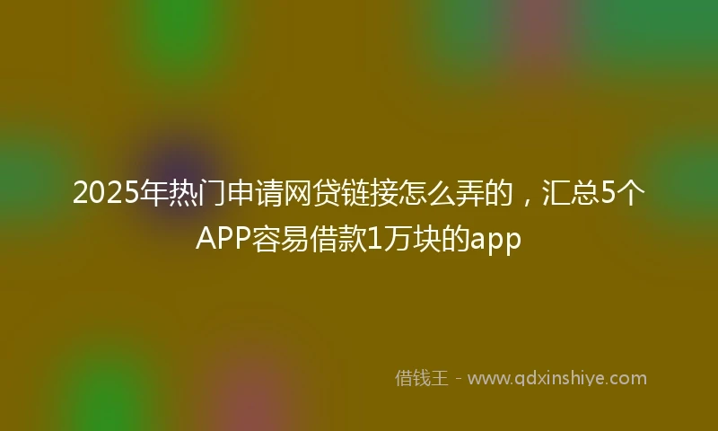 2025年热门申请网贷链接怎么弄的，汇总5个APP容易借款1万块的app