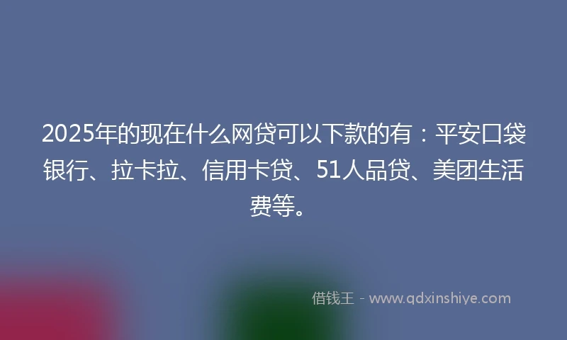 2025年的现在什么网贷可以下款的有：平安口袋银行、拉卡拉、信用卡贷、51人品贷、美团生活费等。